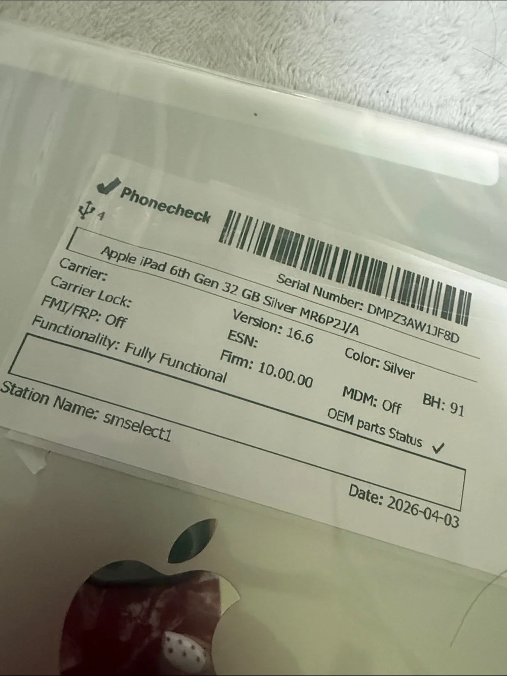 Apple iPad Silver Back Panel with Apple Logo
